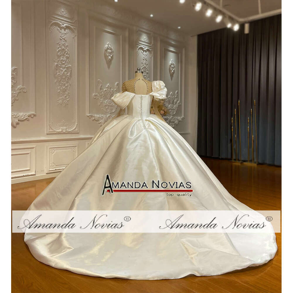 Amanda Novias Satin Pleat Wedding Dress