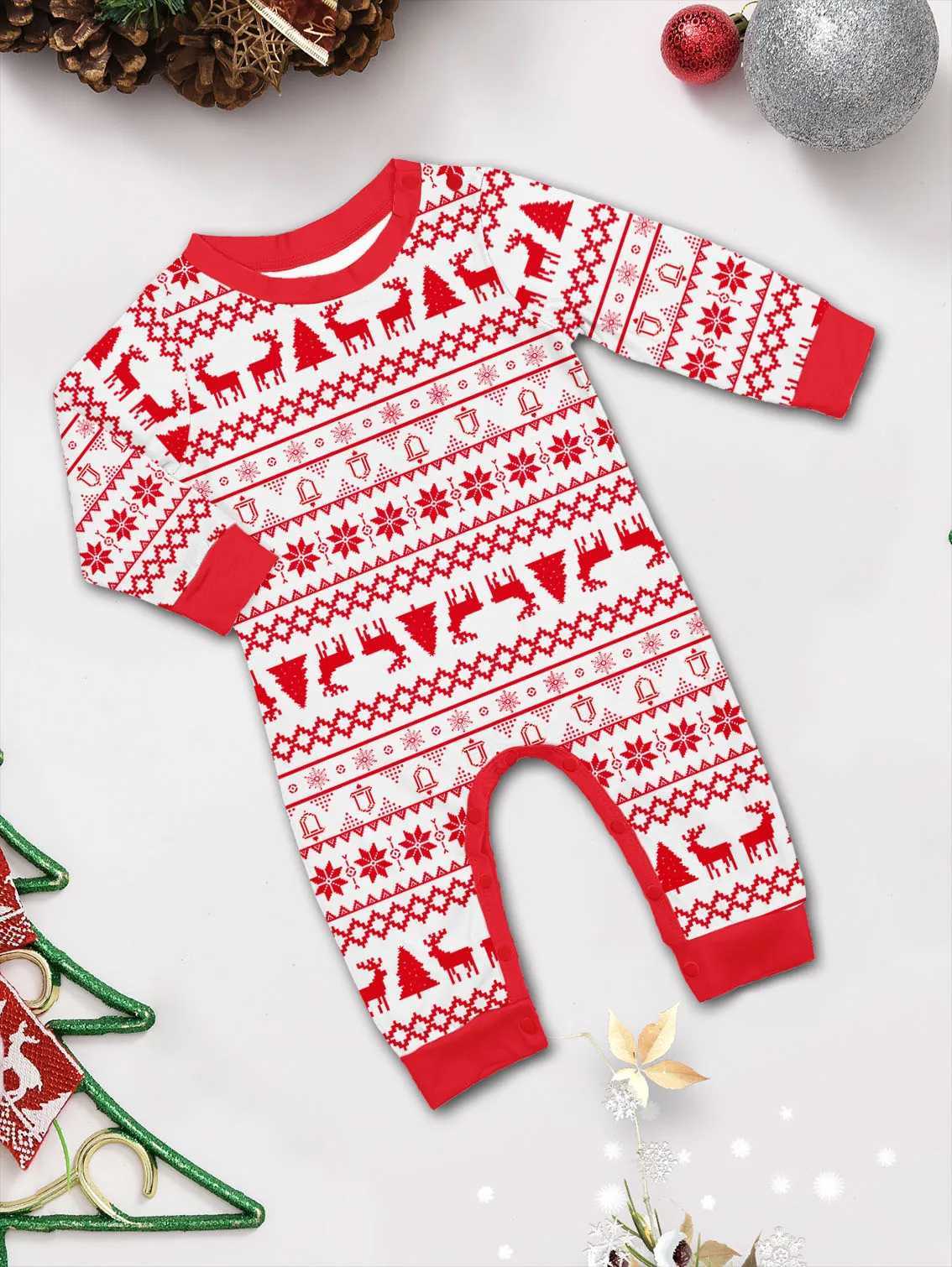 Christmas Family Pajamas 2025 Christmas Match Set Deer Adult Childrens Pajama Set Baby jumpsuit Family Match Pajamas W241015