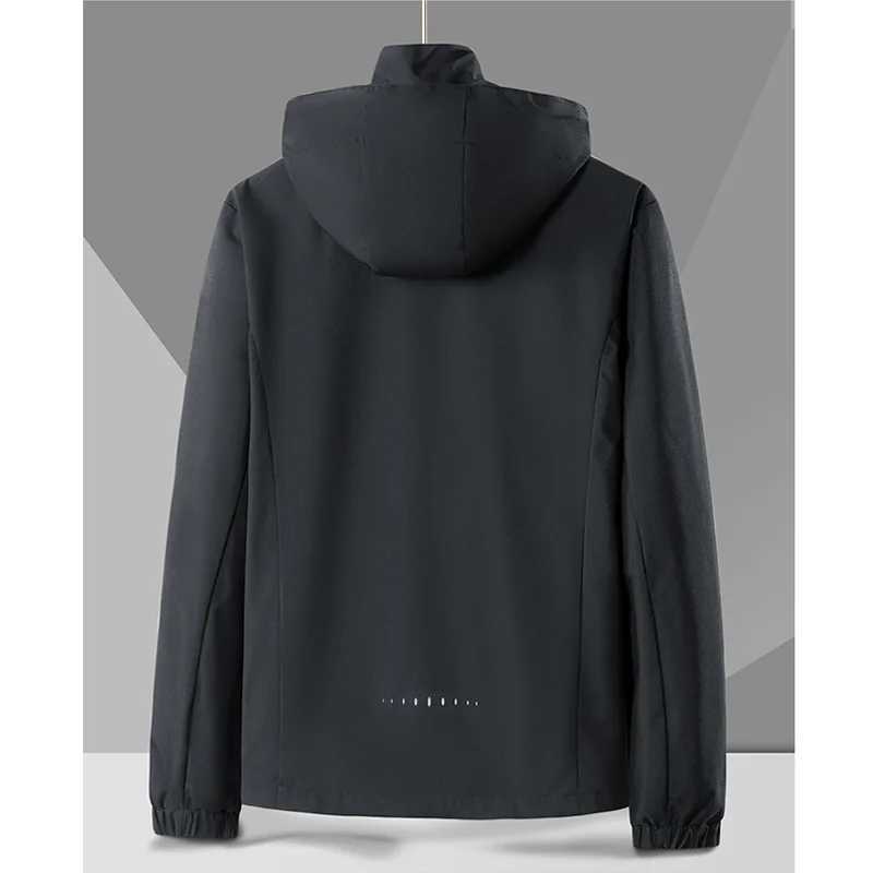 Men Hooded Jacket Autumn Thin Sport Jackets Causal Windbreaker Breathable Outdoor Coats Windproof Mens Clothing Top X241017