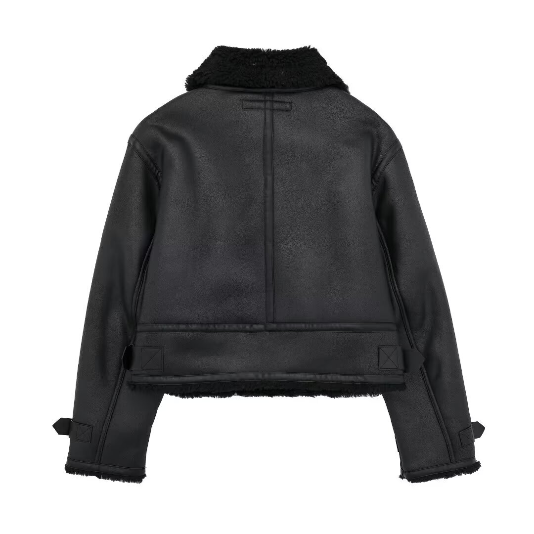 Women's Winter Warm Thick Outwear Black Streetwear Elegant Outerwear 2024 Inszart Patchwork Woman Jackets Coat Tops