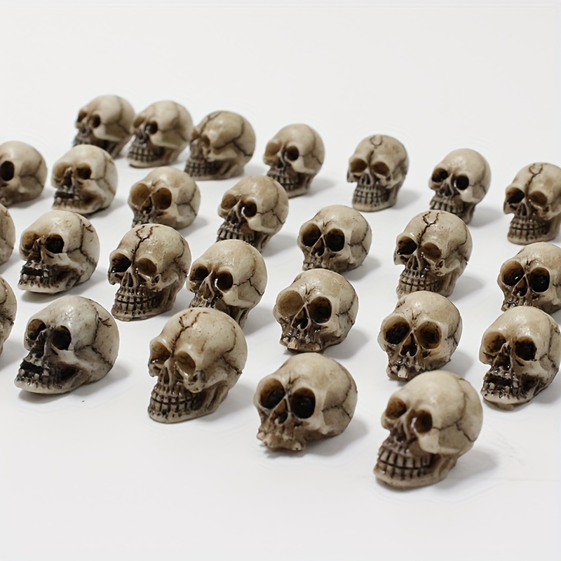 Halloween Decoration 20 Realistic Resin Skull Figures Garden Accessories