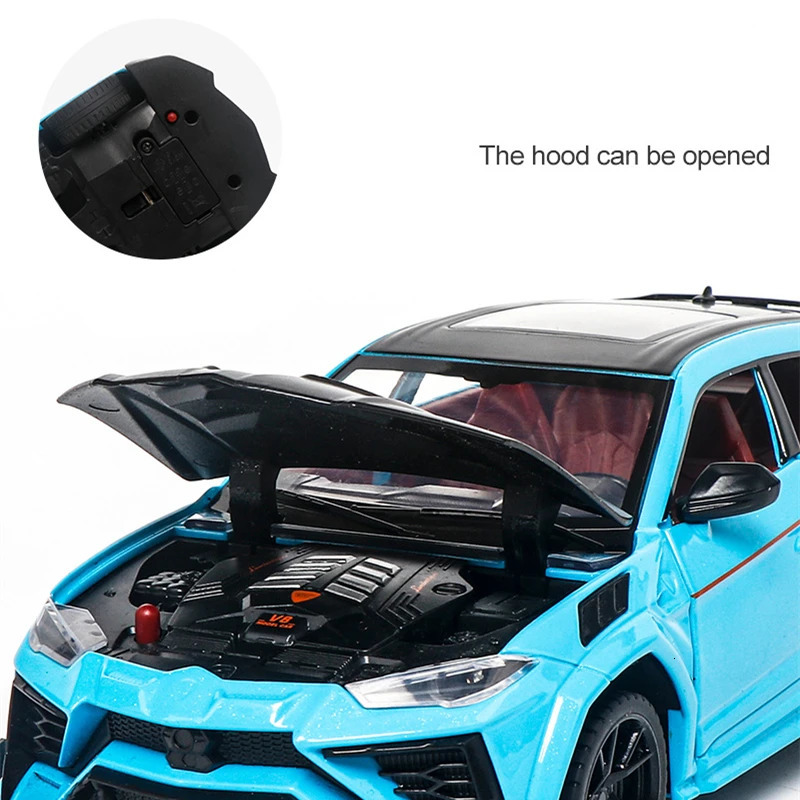 Free shipping 1 24 URUS SUV Alloy Modified Sports Car Diecast Metal Off-road Vehicle Model Silation Sound and Light Childrens Toy Gift 241016