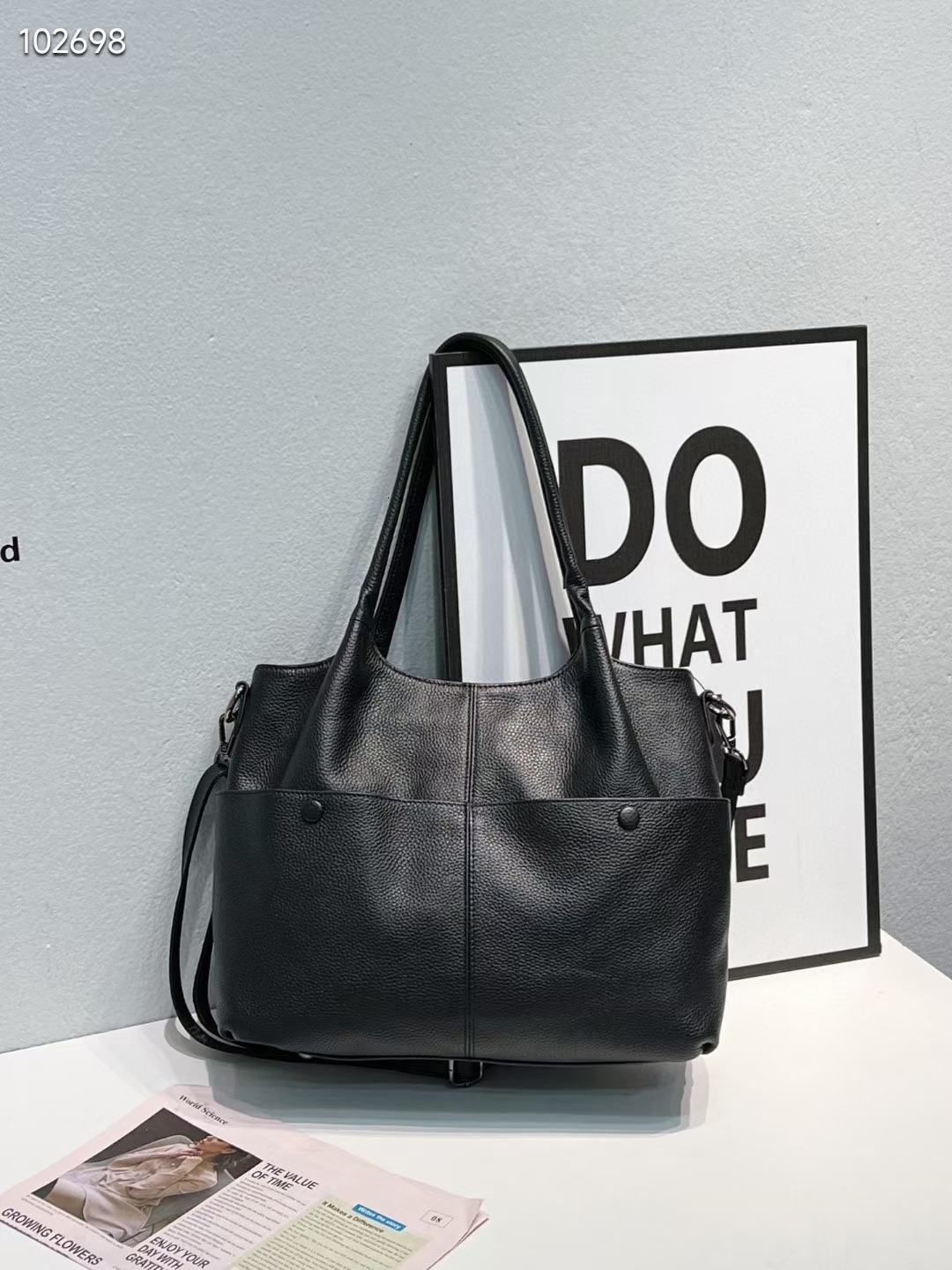 Genuine Women's Tote Bag Large Capacity Fashion Shoulder Crossbody Head Layer Cowhide Leisure Soft Leather Handbag