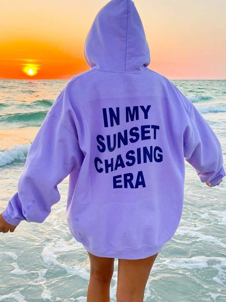 In My Sunset Chasing Era Prints Womens Cotton Sweatshirts Personality Street Hip Hop Hoodies All-math Casual Female Long SleevesX241016