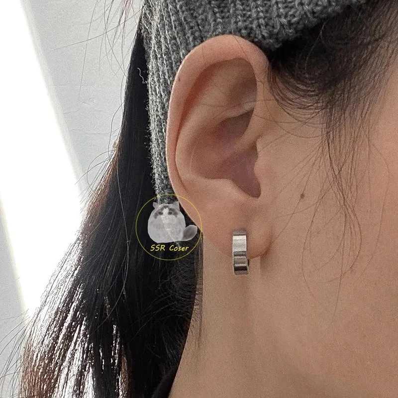 Genshin Impact Wriothesley Role Playing Earrings with Stud Earrings for Women Punk Piercing Free Fake Earrings New Fashion Jewelry W241017