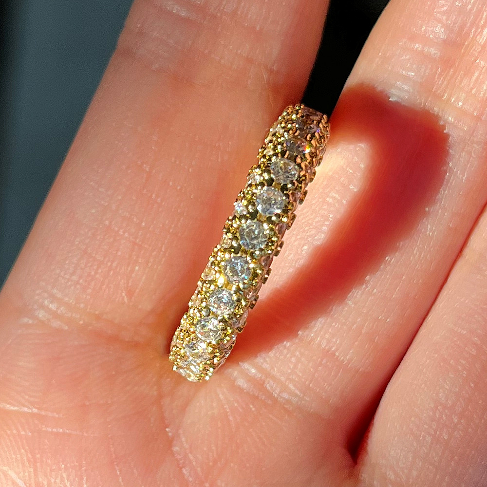 Wedding Ring Eternity Micro Pave Moissanite Diamond Ring Sterling Sier Wedding Band Ring for Women Men Promise Jewelry engagement rings