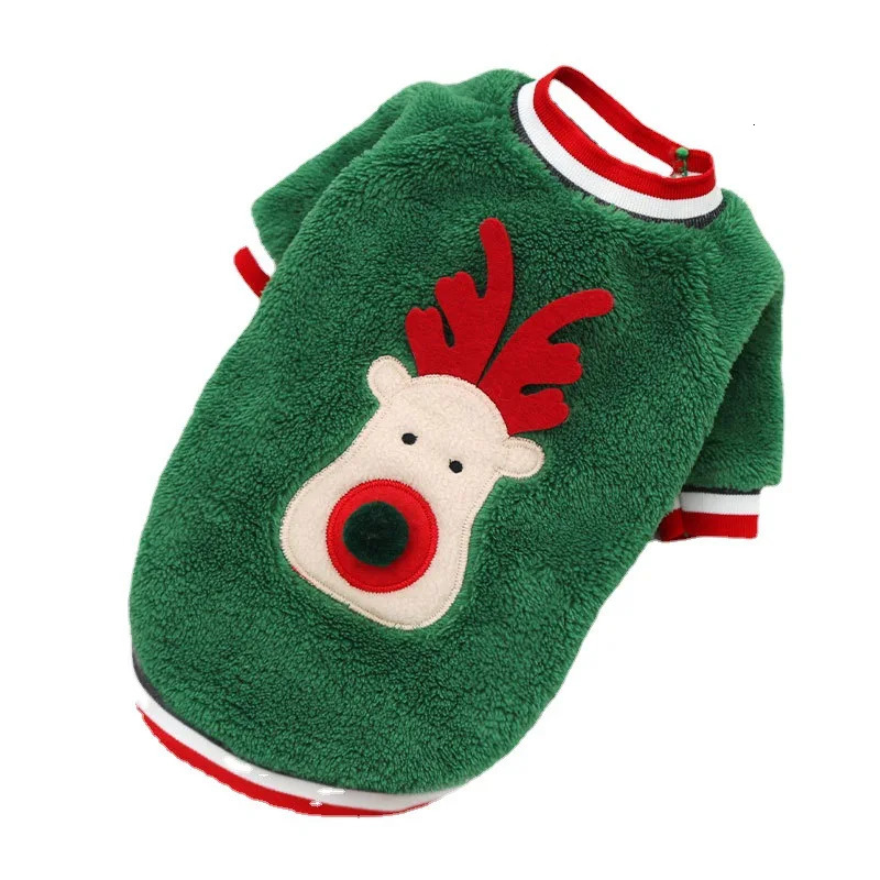 Christma Pet Clothing Elk Printed Warm Puppy Cat Beautiful Winter Clothing Comfortable Puppy Clothing 241016