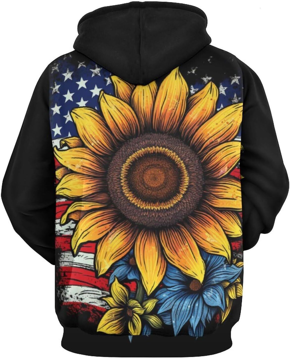 Hoodie for Mens Womens Unisex Funny Butterfly American Us Flag Hoodies 3D Pattern Printing Novelty Long Sleeve Sweatshirt Hoodie Pocket Graphic Fashio