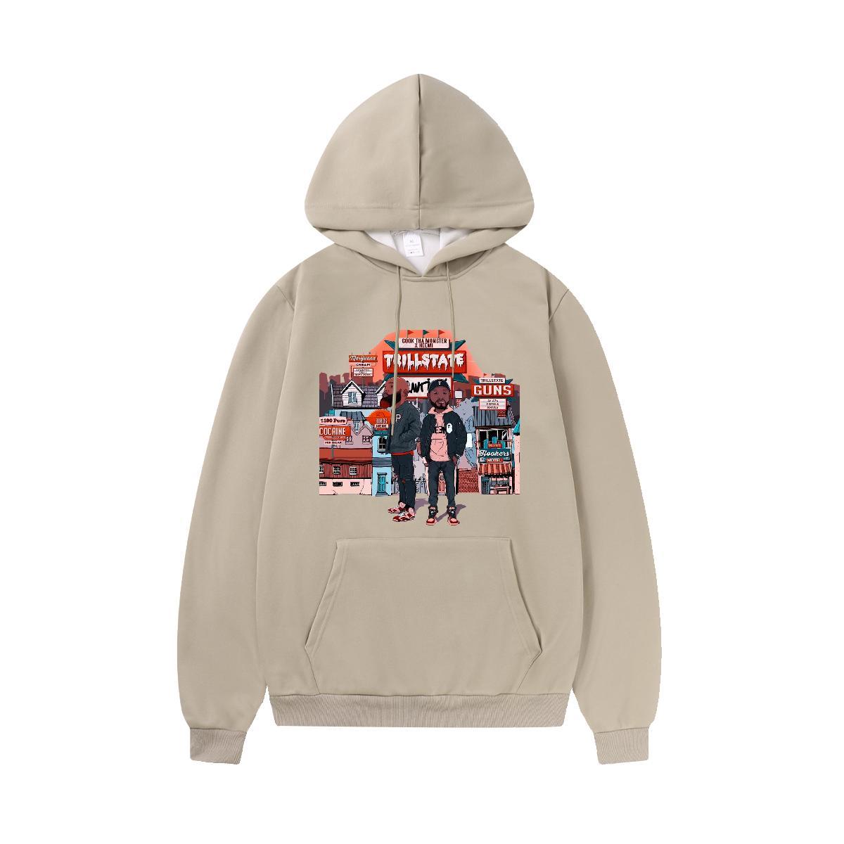 Brand Men's Hooded Sweatshirt Unisex Hoodie for Man Woman Anime Print Wear Hip Hop Street Hooded Collar Long Sleeves 350g Cotton
