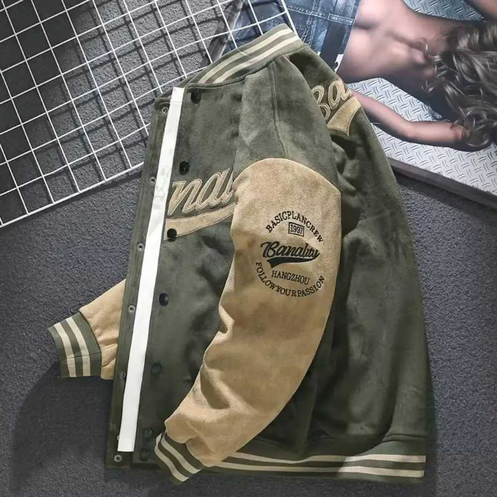 Autumn and winter bomber jacket mens embroidered streetwear ultra-thin suitable for baseball collar jacket Coats casual jacket windproof women M241017