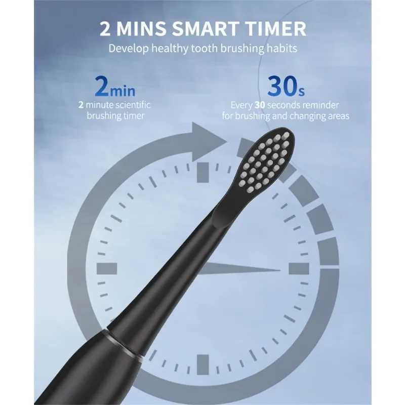 New Arrival Sonic electric toothbrush with 6 toothbrush heads IPX7 waterproof USB toothbrush adult ultrasonic toothbrush used for teeth cleaning G2410