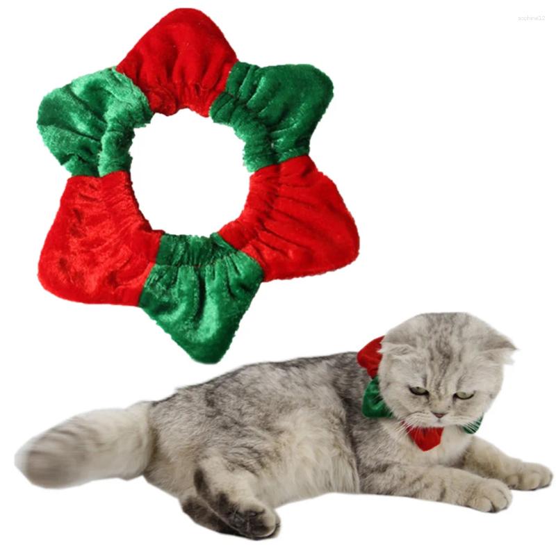 Dog Collars Christmas Red Green ing Neck Adjustable Circle wer Pet Collar Dress Necktie Decoration