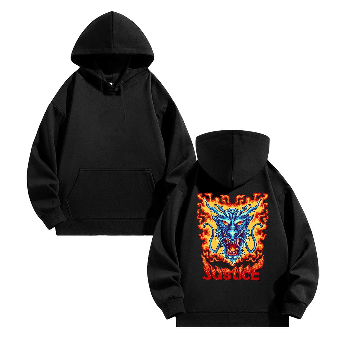 Factory Direct Hoodie Men DIY Anime Loose Mens Hoodie Tops Street Casual Velvet Thick Breathable Soft