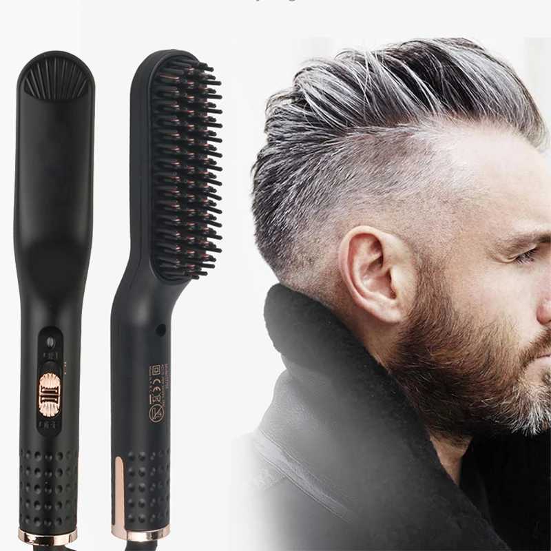 Beard Straightening Brush MenS Professional Quick Heated Electric Hair Straightener Comb Electric Ceramic Hair StraightenerXJ241016