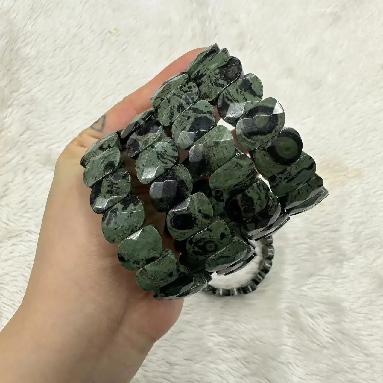 Natural Kambaba Jasper Stone Beads Bracelet Natural Gemstone Bangle DIY Jewelry for Woman Gift Wholesale 241017