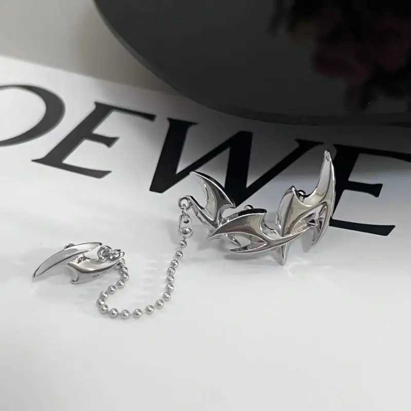 Tiktok Fashion Womens Cyberpunk Bead Chain Earrings Clip Earrings Fashion Personality Hip Hop Earrings Accessories W241017