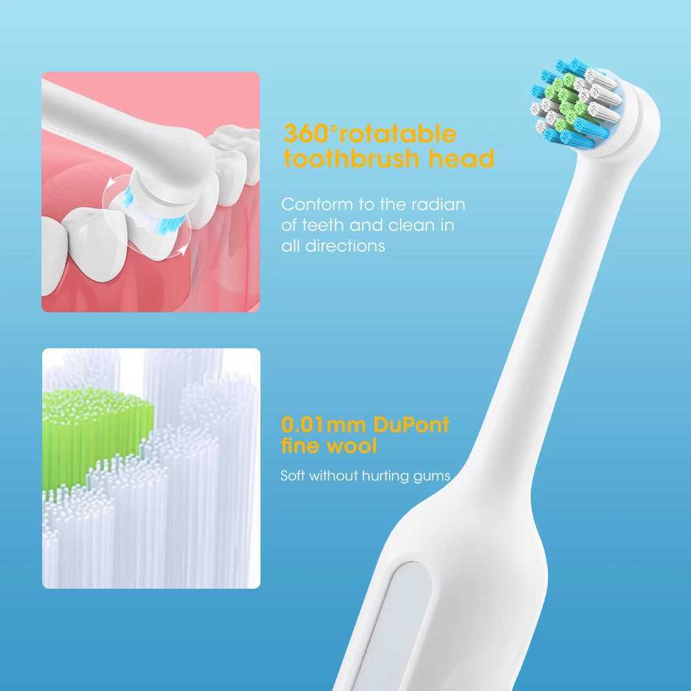 Rotating electric toothbrush for adults 360 rotation 40000/min cleaning USB charging toothbrush oral care 3 brush heads M241017