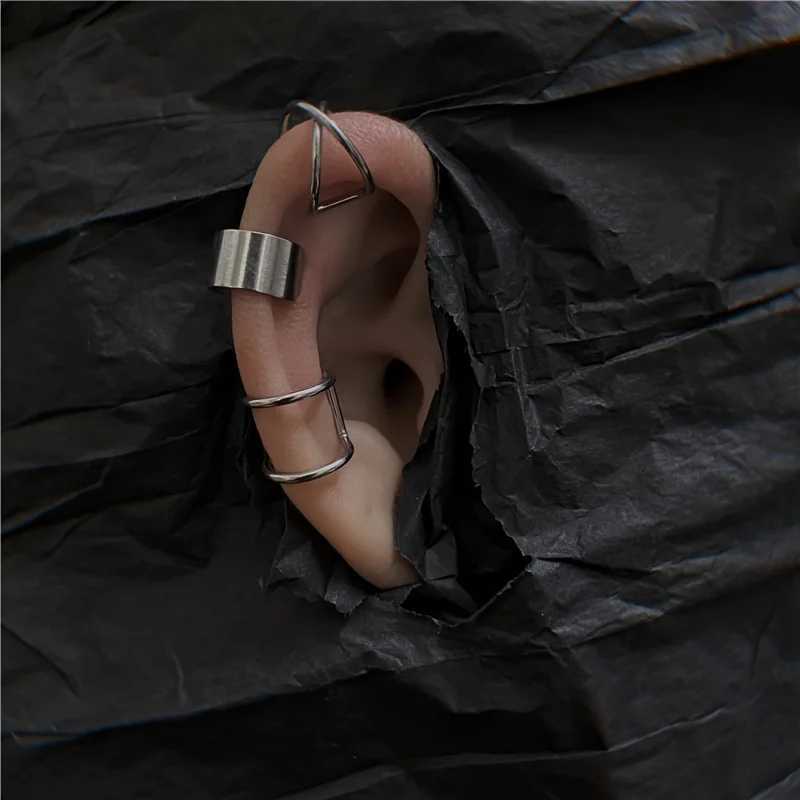2 pieces of stainless steel adjustable earrings cuffs spiral cardboard box clip packaging earrings without perforations lip rings jewelry W241017