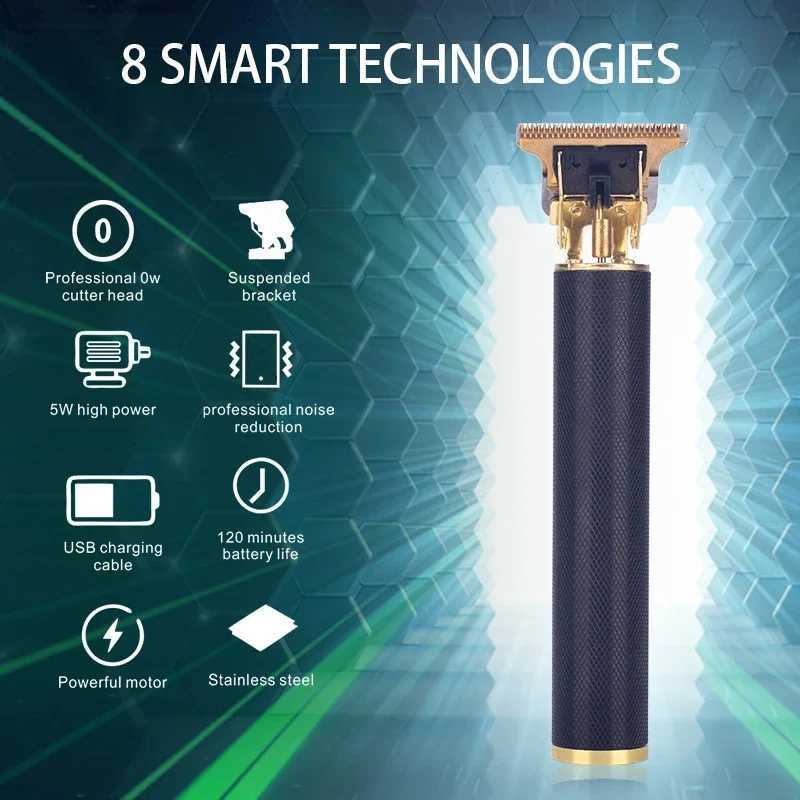 T9 Electric Hair Clipper USB Charging Professional Wireless Shaver Waterproof Texture Shaver Mens Dual purpose Trimmer W241017