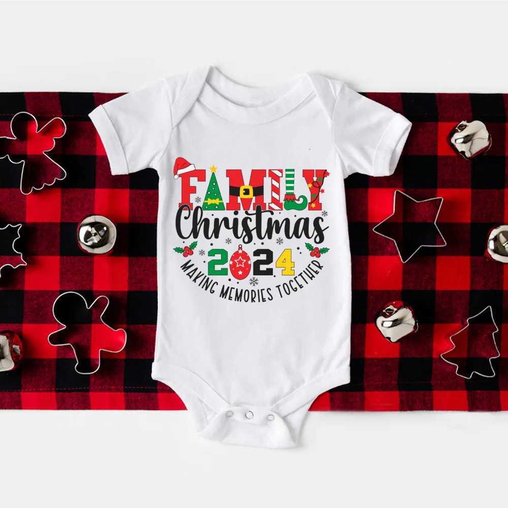 Family Christmas 2024 Print Family Match Shirt Christmas Together Create Memory Clothing Holiday Mom Dad Child Top Baby jumpsuit W241015