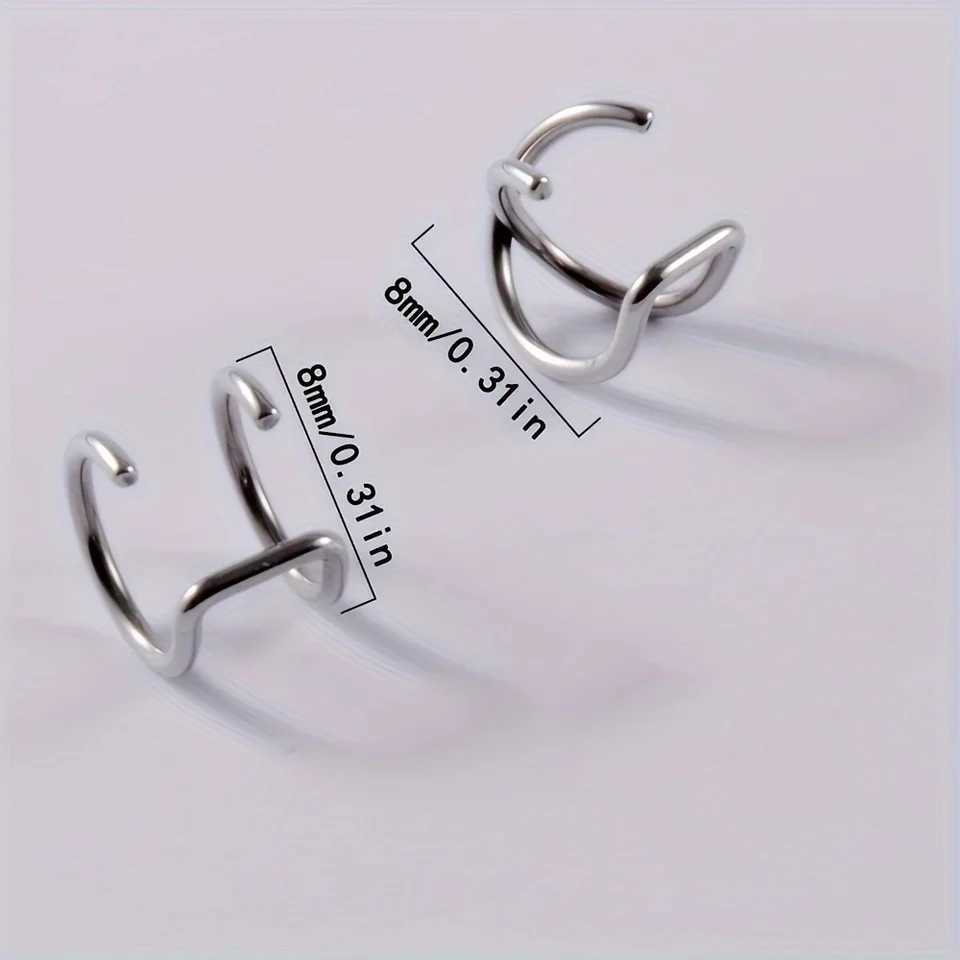 2 pieces of stainless steel adjustable earrings cuffs spiral cardboard box clip packaging earrings without perforations lip rings jewelry W241017