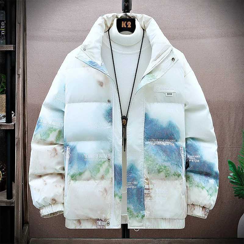 Fashionable 2024 Winter Mens Casual White Duck Down Jacket Youth Windproof Warm Short Sleeve Puff Jacket Loose Down Jacket X241017
