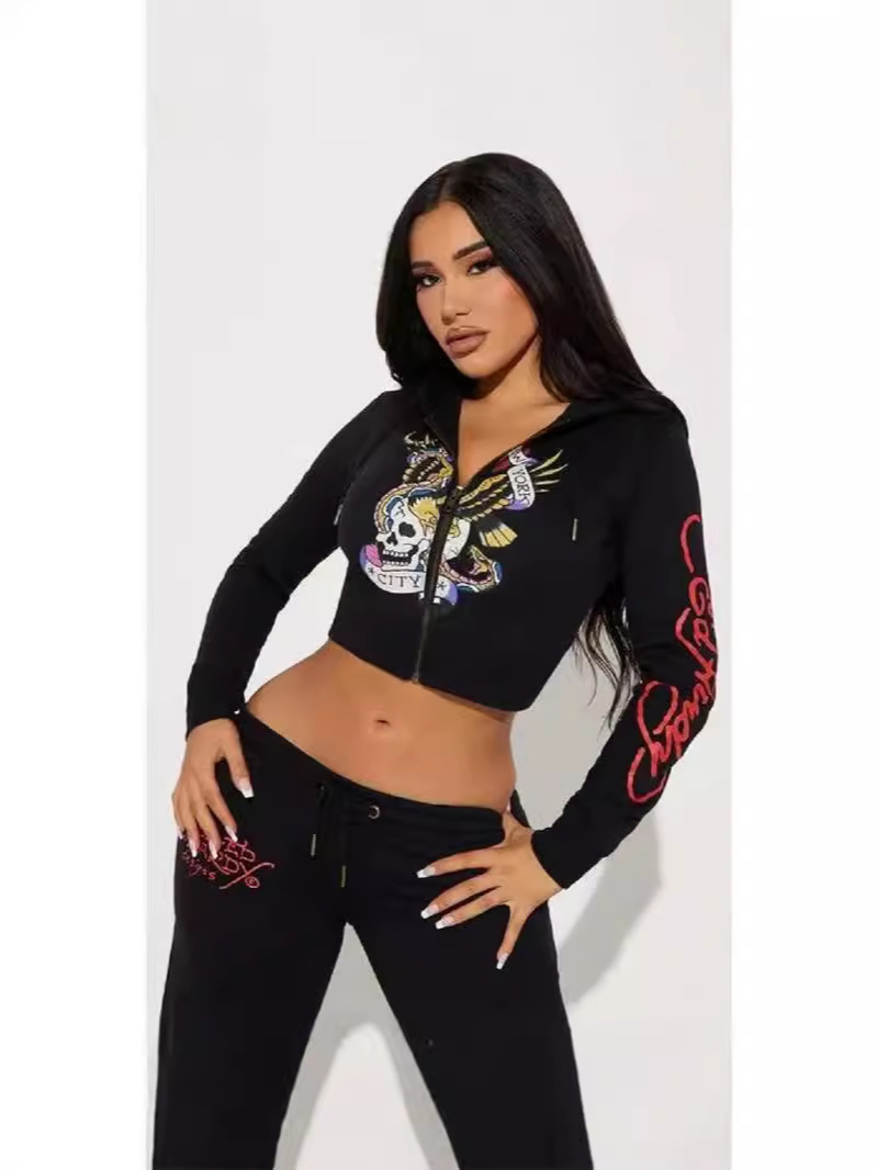 Womens designer suit Y2K Printed Fashion Casual Sports Set New Hoodie Set and Sporty Letter Printed Long Sleeved Zip Suit Two Pieces Set