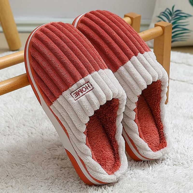 Large size 48 49 mens home slider womens winter warm slider couple woolen leather shoes new fashion casual soft sole plush sliderCL241017