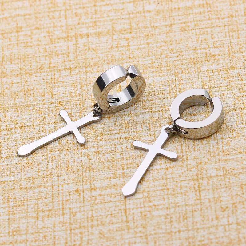 1/6 pairs of unperforated earrings titanium steel clips fake earrings round ear clips suitable for women men punk party fashion sexy jewelry W241017