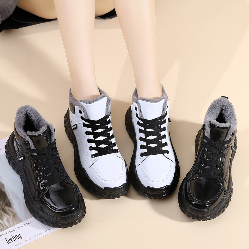 new anti slip waterproof snow boots autumn winter, mid top Martin shoes, wear-resistant and shock-absorbing sports shoes for women