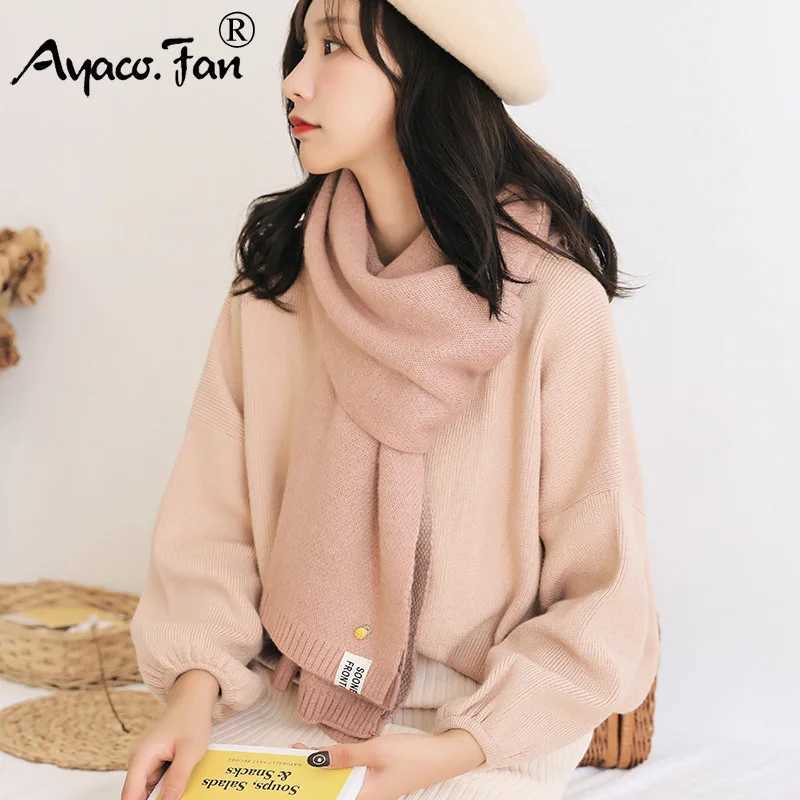 2019 Wenxin Knitted Cashmere Scarf Cute Little Pineapple Girl Autumn Fem Shawl Warm Womens Scarf X241017