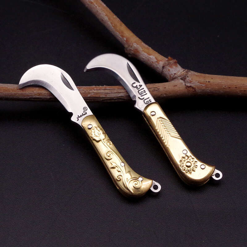 Folding Pocket Mini Brass Keychain Pendant Cleaver Blade Cutter Tool Open Express Portable Knife Kitchen Accessories