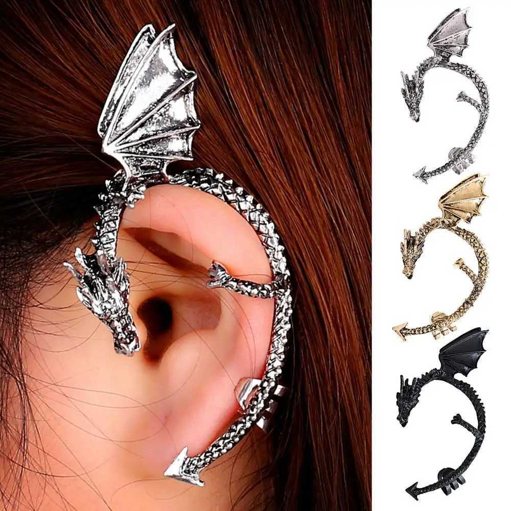 Earrings Fashion Accessories 1Pc Dragon shaped Earrings Sleeve Exposed Hip Hop Gothic Punk Non Perforated Clip Packaging Box W241017