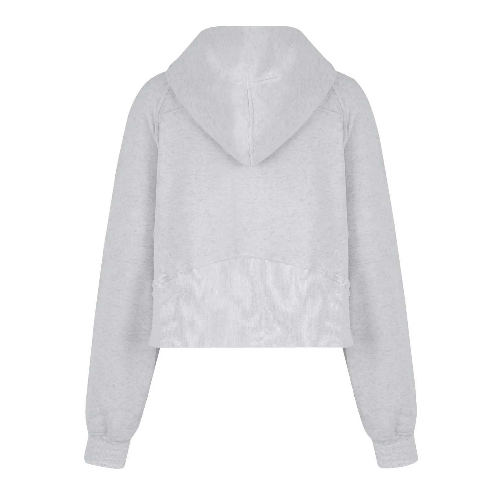Autumn and Winter Womens Hoodies Solid Color Loose Short Half Zip Pockets Thumb Hole Long Sleeve Pullover SweatshirtsX241016