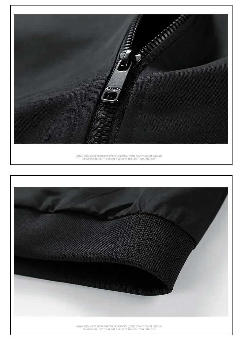 Autumn Jacket Men Casual Sollid Windbreaker Bomber Jackets Man Sportwear Stand Collar Coat Outwear Baseball Jackets Mens Top X241017