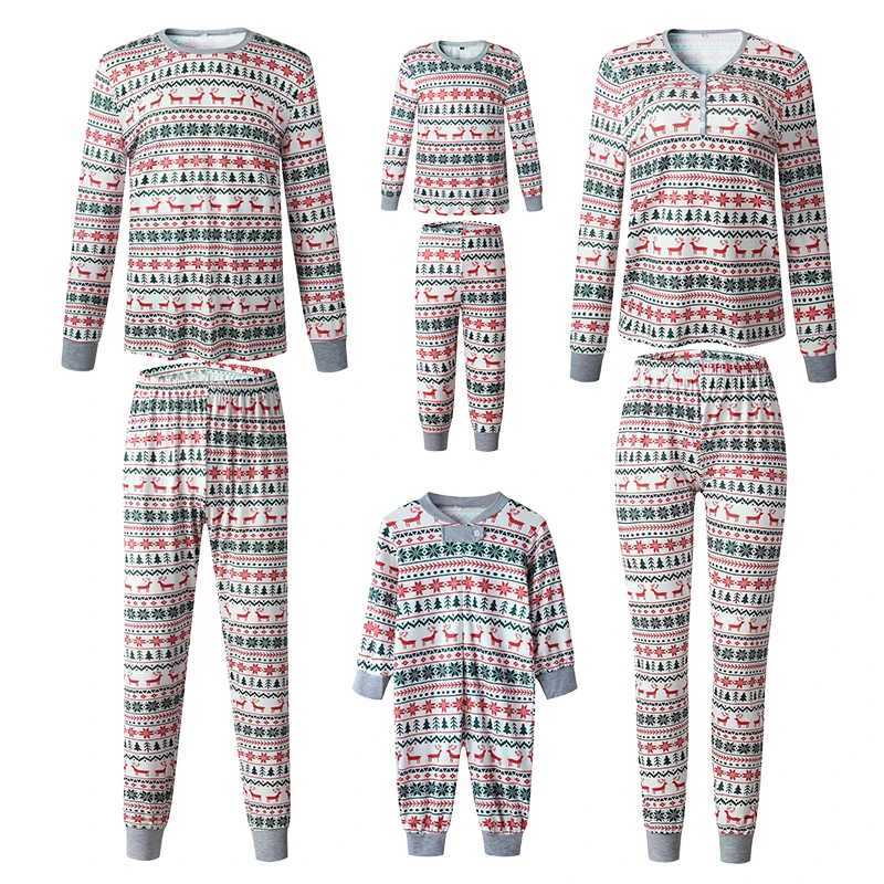 2024 Christmas Family Matching Pajamas New Years Christmas Mom Dad Child Baby Clothing Set Mom Dad Son Pajama Set W241015