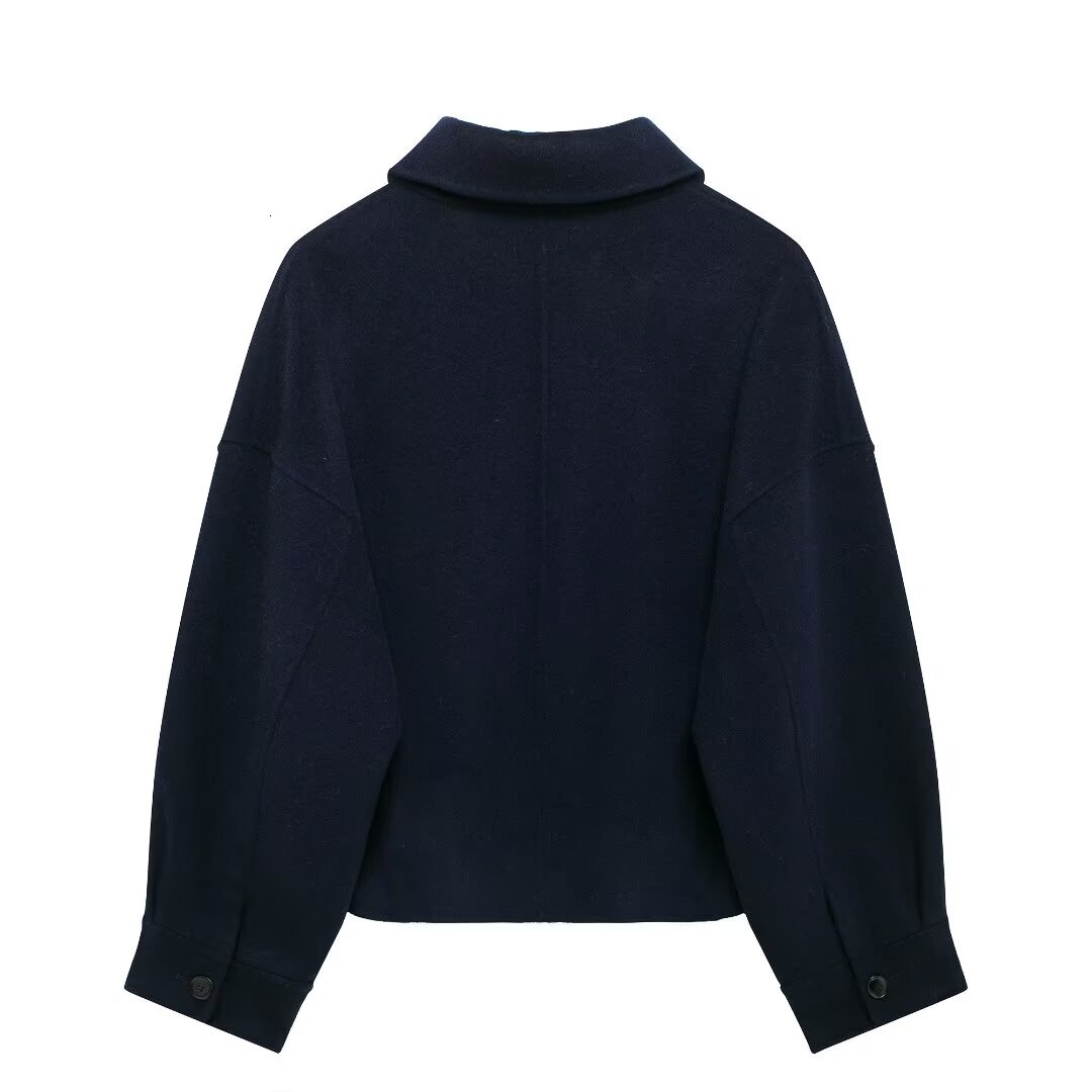 Women'a Coat With Button 2024 Outwear Black Pockets Outerwear Jaquetass Femininas Long Sleeve Tops Elegant Jackets