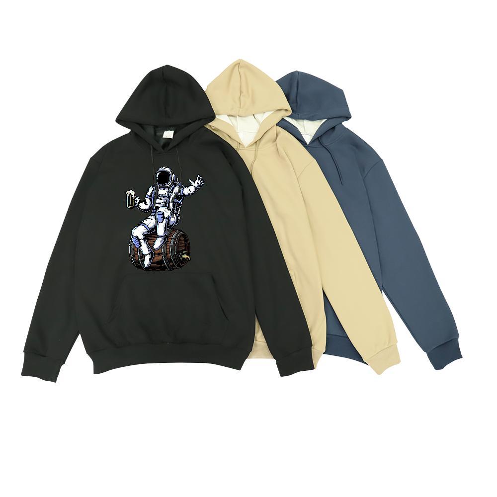 Classic Hoodie for Men Breathable Long Sleeve Soft Hoodie Pullover Cartoon Printing S-3XL Wear Casual Thick Fleece