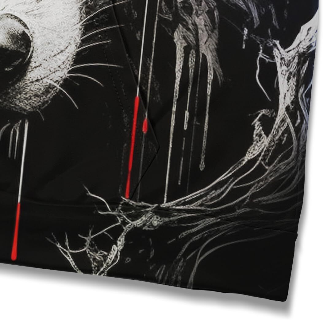Hoodie for Mens Womens Mens Novelty Wolf Graphic Hoodies 3D Print Animal Fashion Pocket Sweatshirt Graphic Pullover Long Sleeve Warm