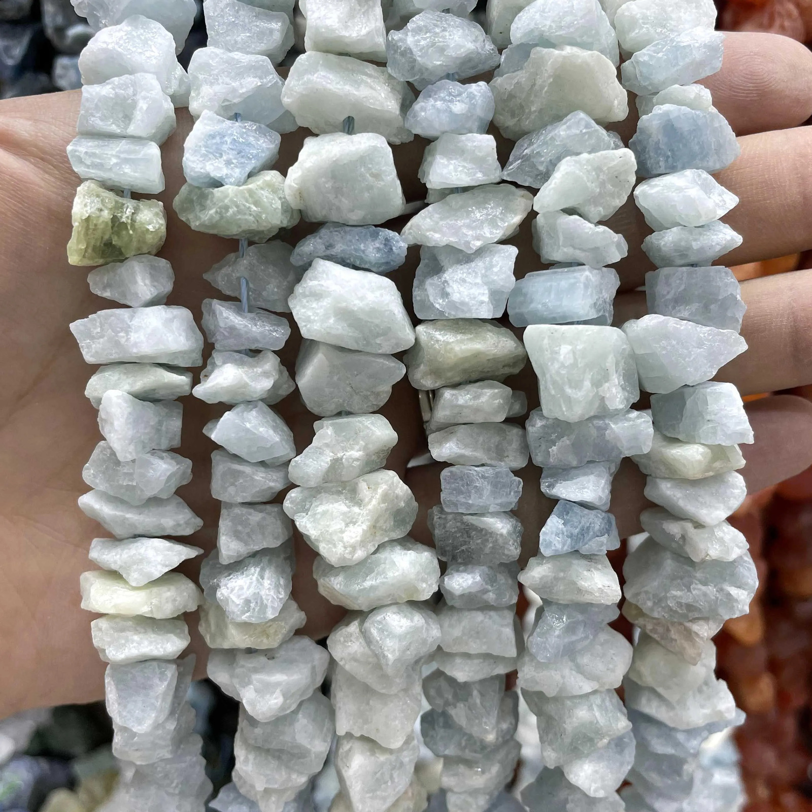 8-12mm natural irregular free-form blue sapphire pad beads mineral DIY bracelet necklace jewelry making earrings 7.5 241017