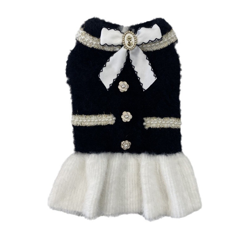 2024 New Winter Clothes Designer Chic Dog High-end Pet Sweater Dress for small dog H260130