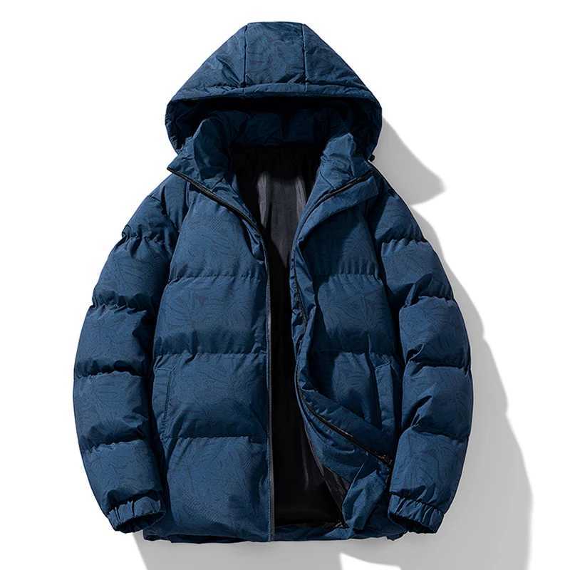 Mens Parkas hooded jacket thick winter jacket warm solid fashionable cotton pad mens clothing jacket X241017