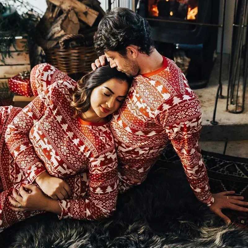 Christmas Family Pajamas Mother Father Children Matching Clothing Cute Loose Elk Printed Clothing Set Baby Boys and Girls Clothing Christmas Appearanc