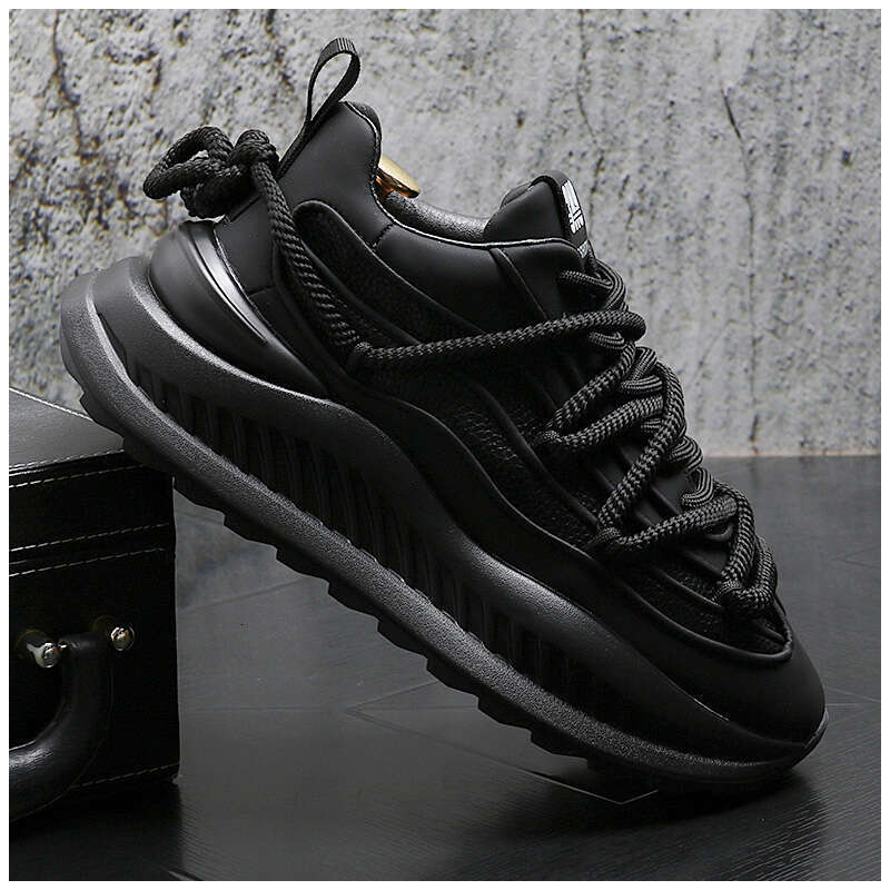 2024 New Fashion Solid Color Chunky Heel men Sneakers Casual Leather Platform Flat Sports Designer Shoes atillas Hombre