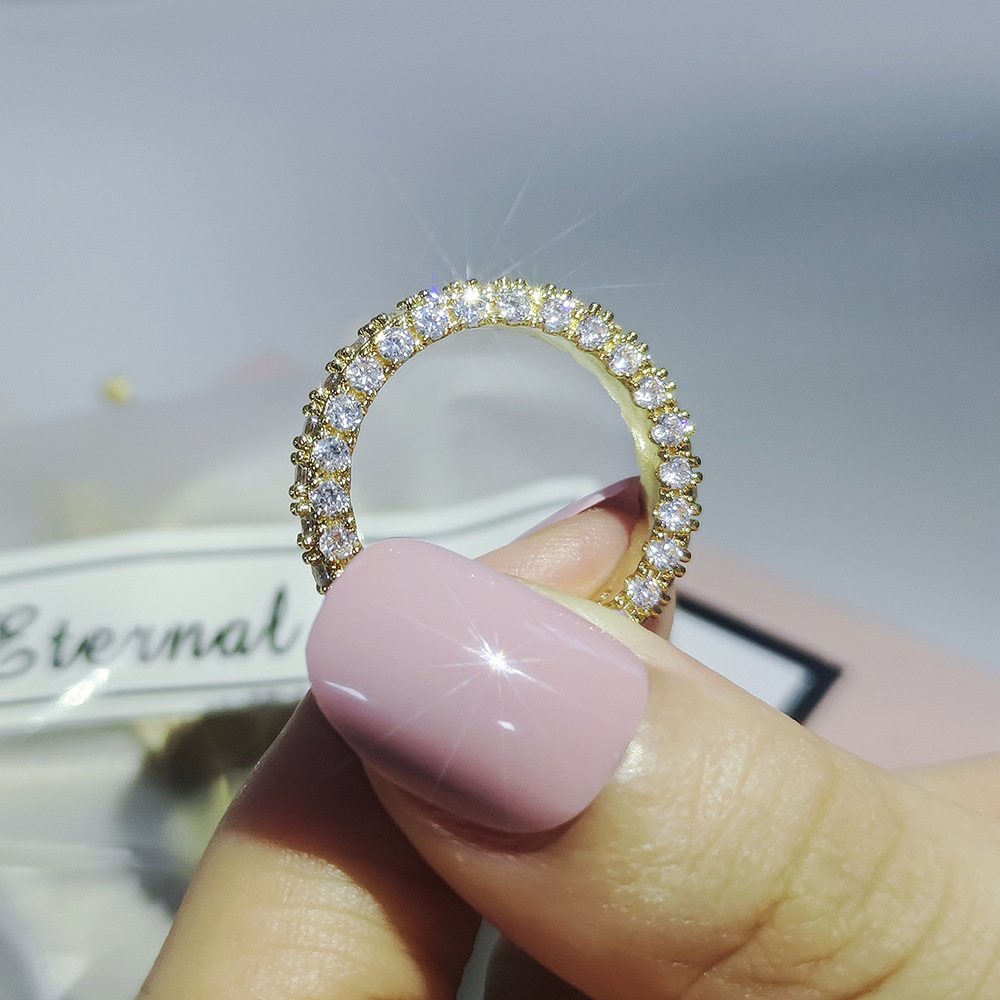 Wedding Ring Eternity Micro Pave Moissanite Diamond Ring Sterling Sier Wedding Band Ring for Women Men Promise Jewelry engagement rings