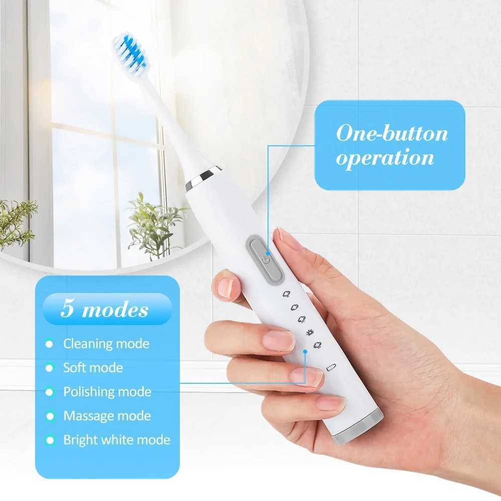 New Arrival 5-mode 5-head electric toothbrush charging automatic soft brush waterproof electric toothbrush G241017