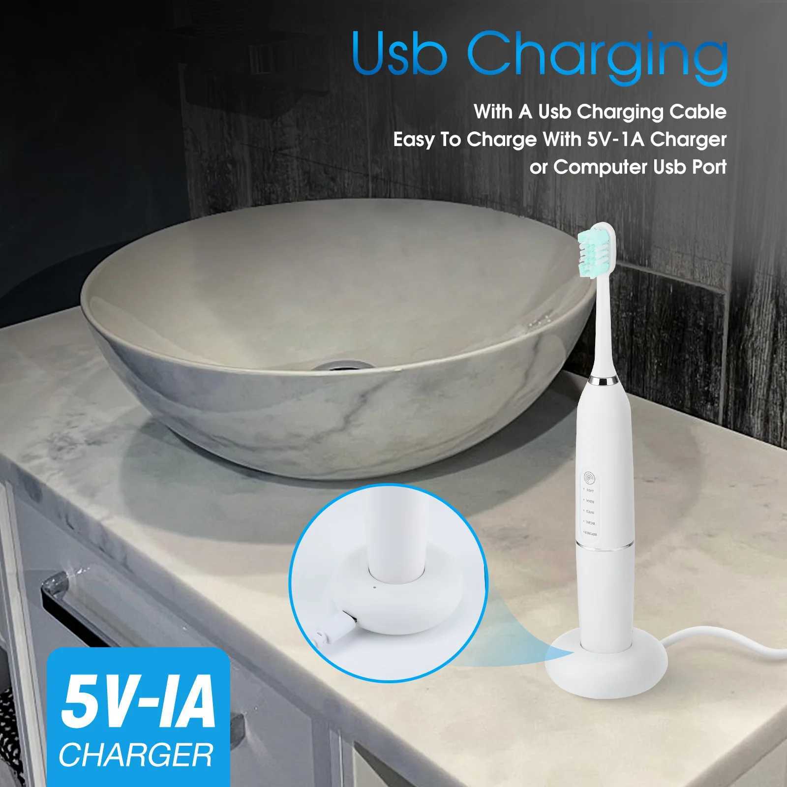 Ultrasonic electro acoustic wave dental scale dyeing Tatar calculus teeth whitening cleaning waterproof electric toothbrush M241017