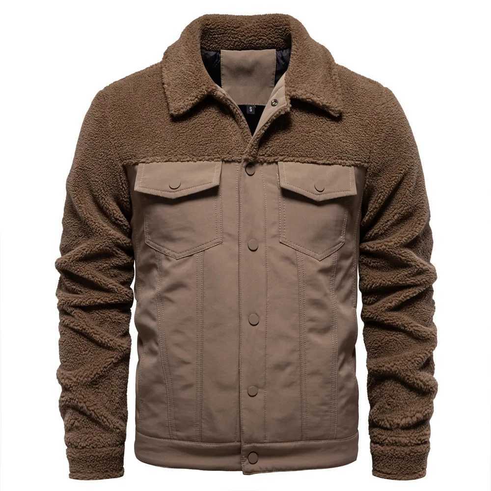 2024 Autumn/Winter new mens patchwork jacket Casual high quality mens lamb wool jacketXJ241017