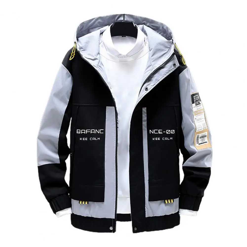 New Spring Hoodie Mens Breathable Jacket Mens Patch Work Clothes Colorful Street Clothing Comfortable Casual Clothing Plus Size 4XL M241017