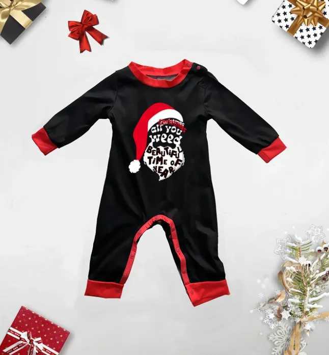 2024 Winter Santa Allover Printed Family Matching Set for Parents and Children 2-piece Baby and Dog Hoodies Christmas Pajamas Soft and Cute W241015